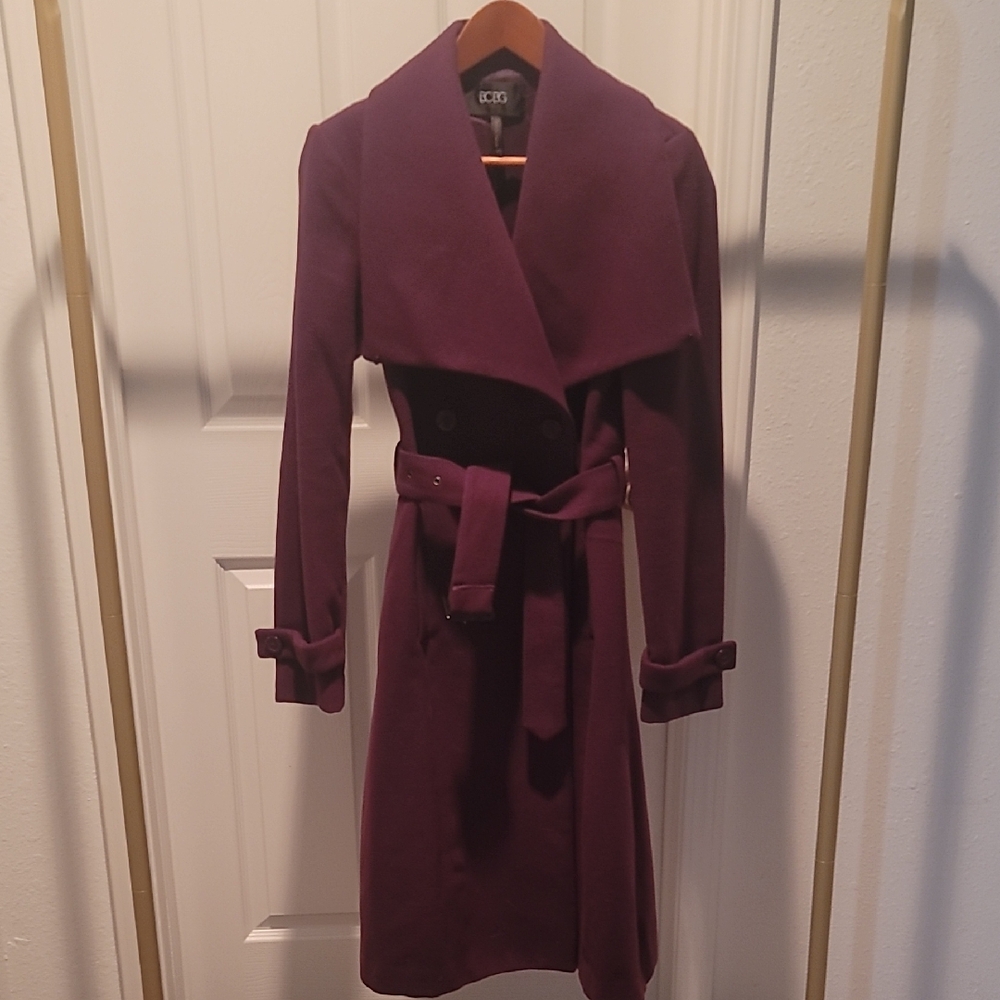 BCBG Merlot Double-Breasted Coat